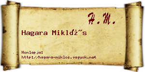 Hagara Miklós névjegykártya